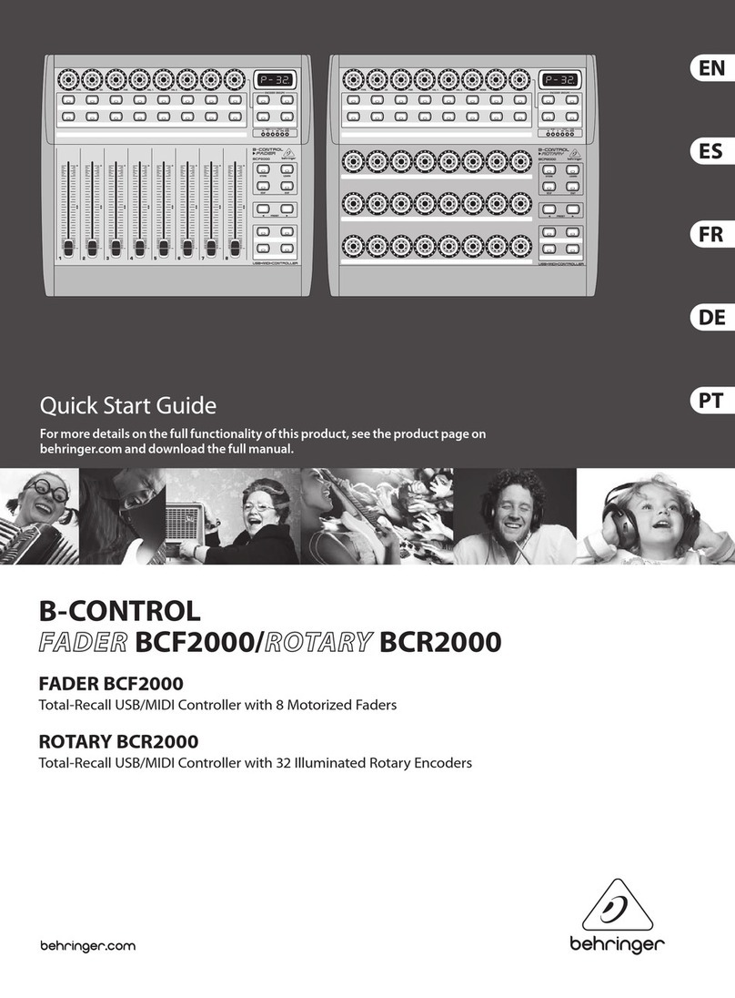 Behringer B-Control Fader BCF2000 Manuel utilisateur