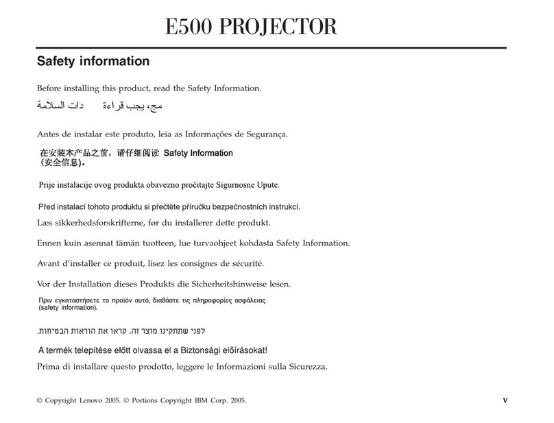 Lenovo ThinkVision E500 Instructions originales