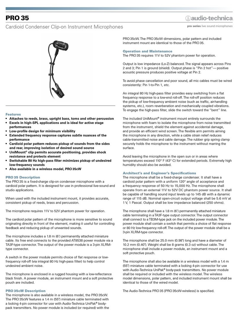 Audio Technica PRO 35 Manuel utilisateur