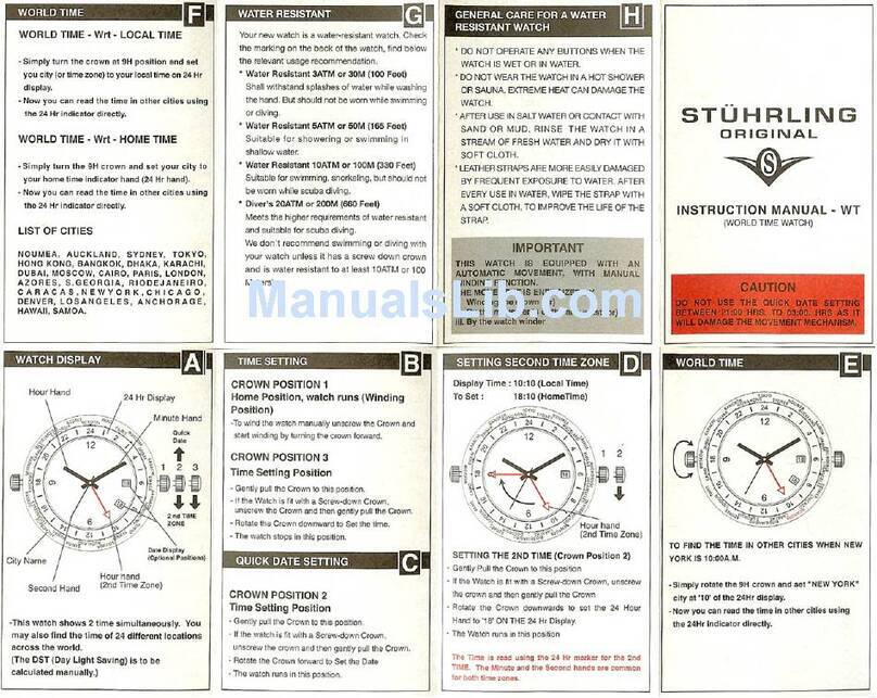 Stuhrling World Time Manuel utilisateur Stuhrling World Time Manuel utilisateur