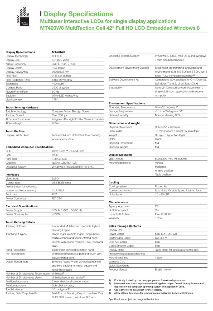 MultiTouch MT420W8 Manuel utilisateur