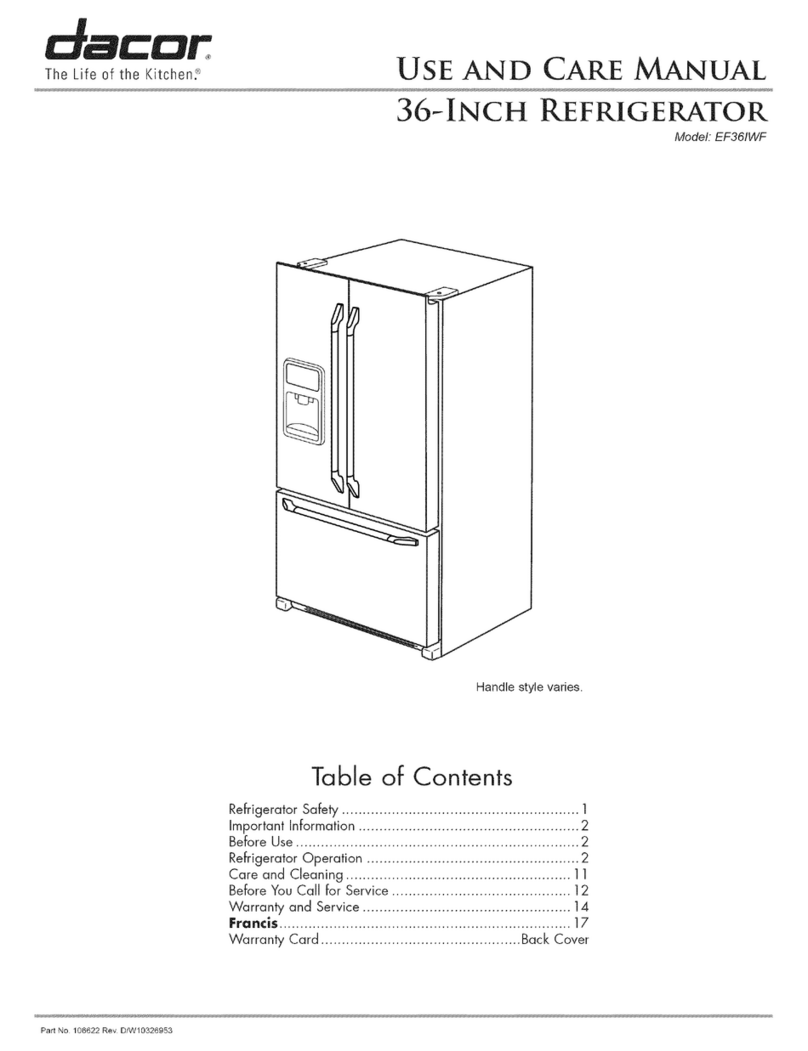 Dacor 106622 Manuel utilisateur