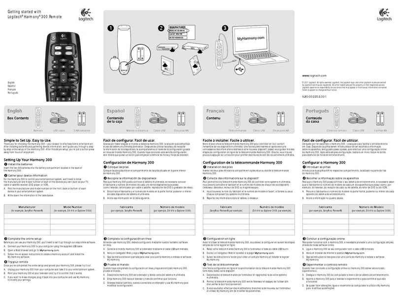 Logitech Harmony 300 Manuel utilisateur