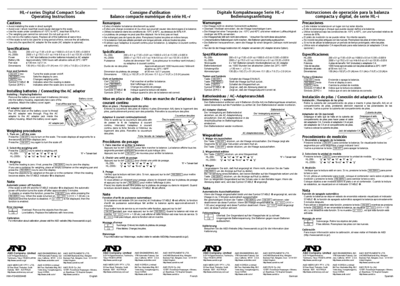 A&D HL-200i Manuel utilisateur