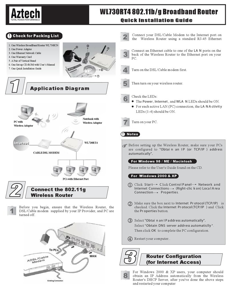 Aztech WL730RT4 Manuel utilisateur