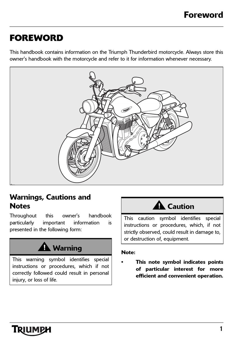 Triumph Thunderbird Manuel utilisateur Triumph Thunderbird Manuel utilisateur