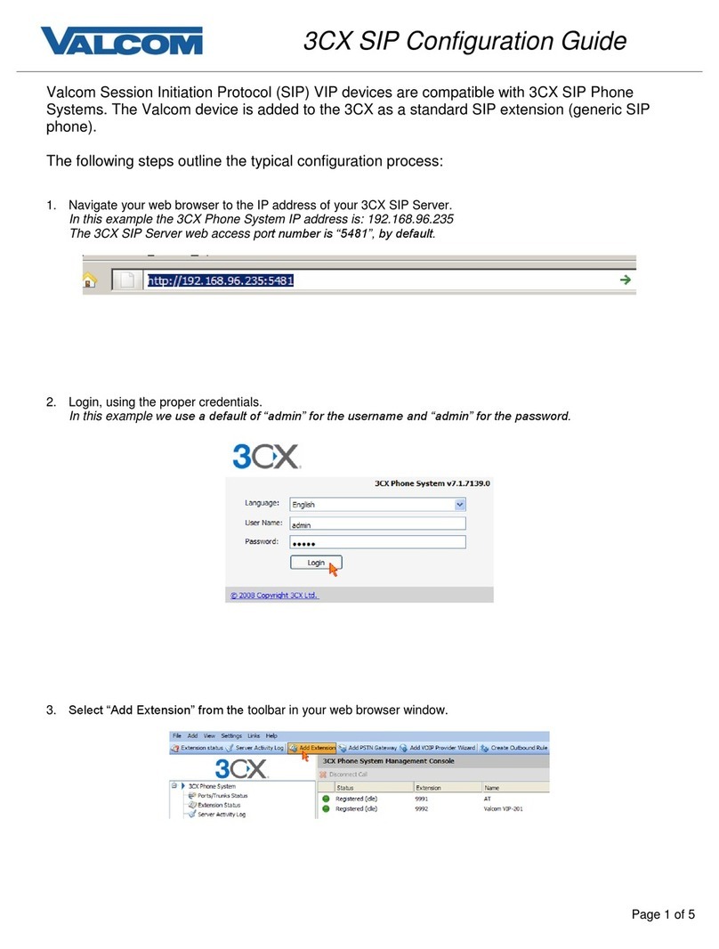 Valcom VIP-102B Manuel utilisateur