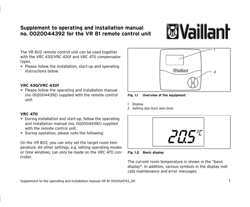 Vaillant VR 81 Manuel du propriétaire