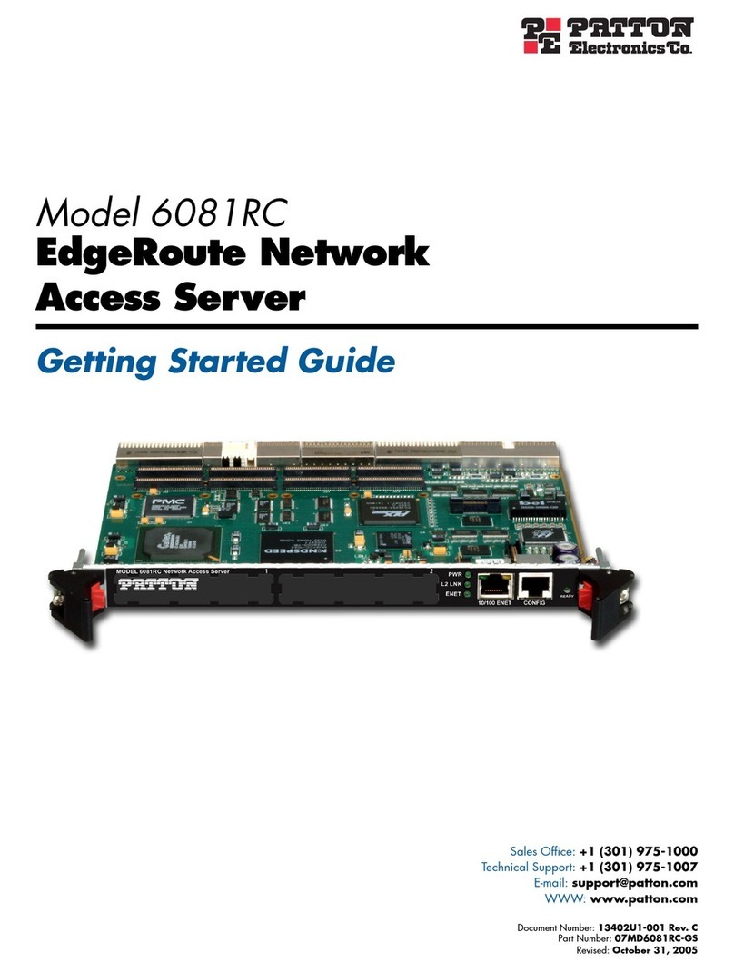 Patton electronics ForeFront 6081RC EdgeRoute Manuel utilisateur