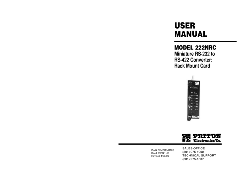 Patton electronics 222NRC Manuel utilisateur
