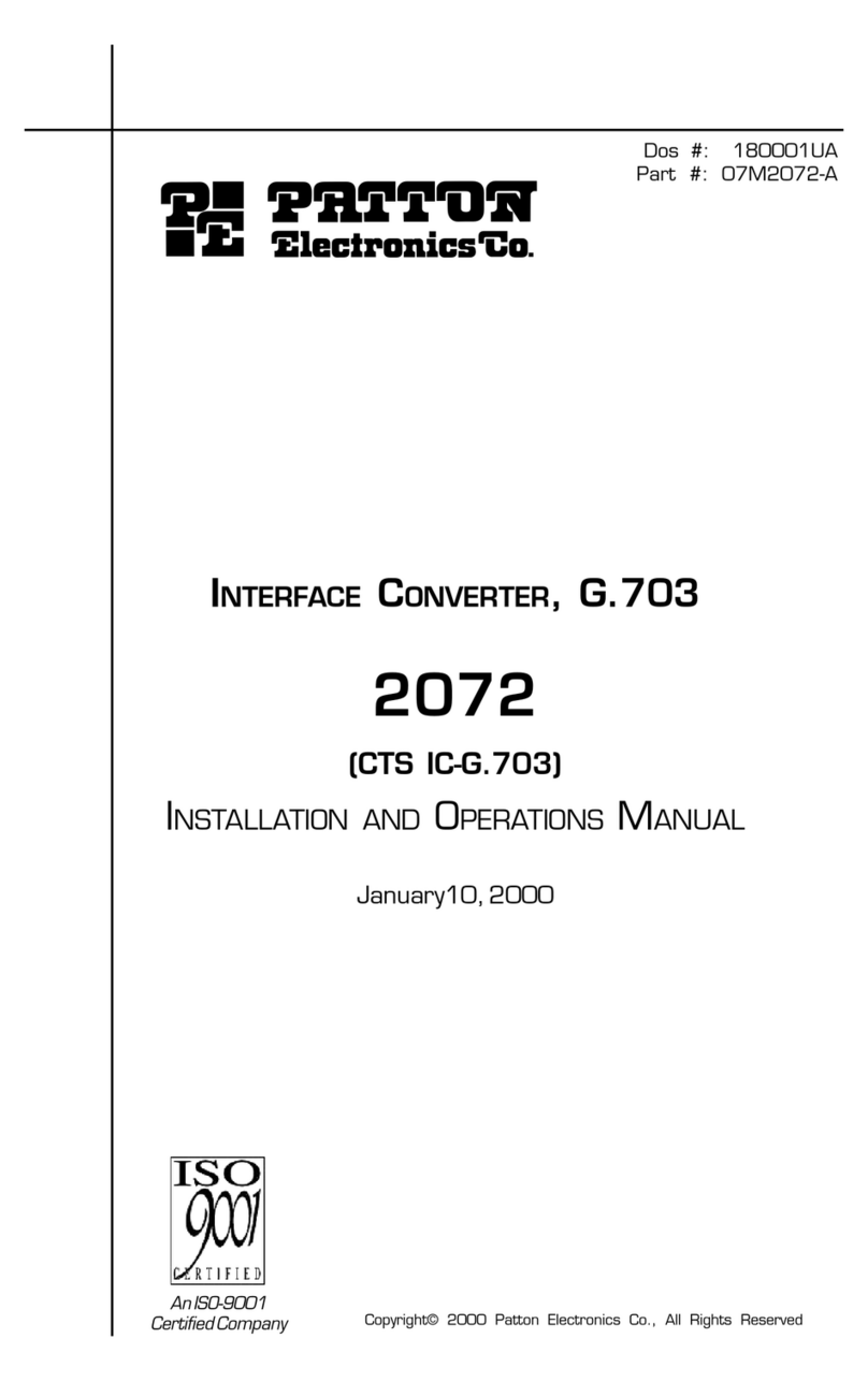 Patton electronics 2072 Manuel utilisateur