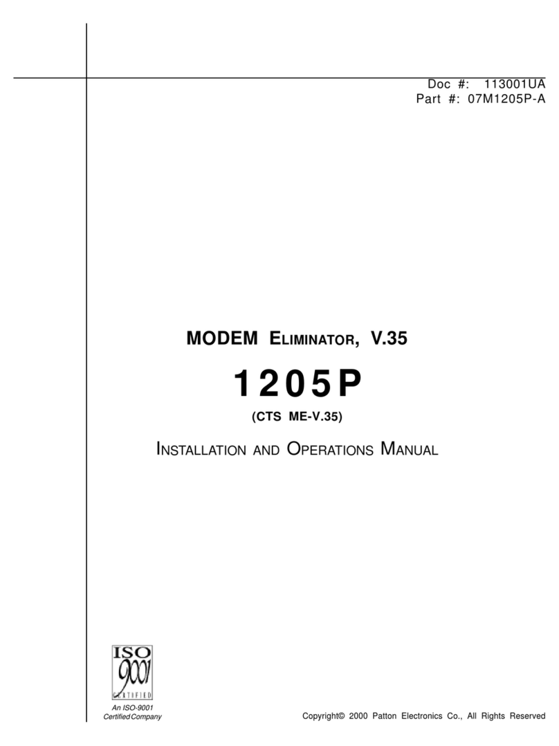 Patton electronics 1205P Manuel utilisateur