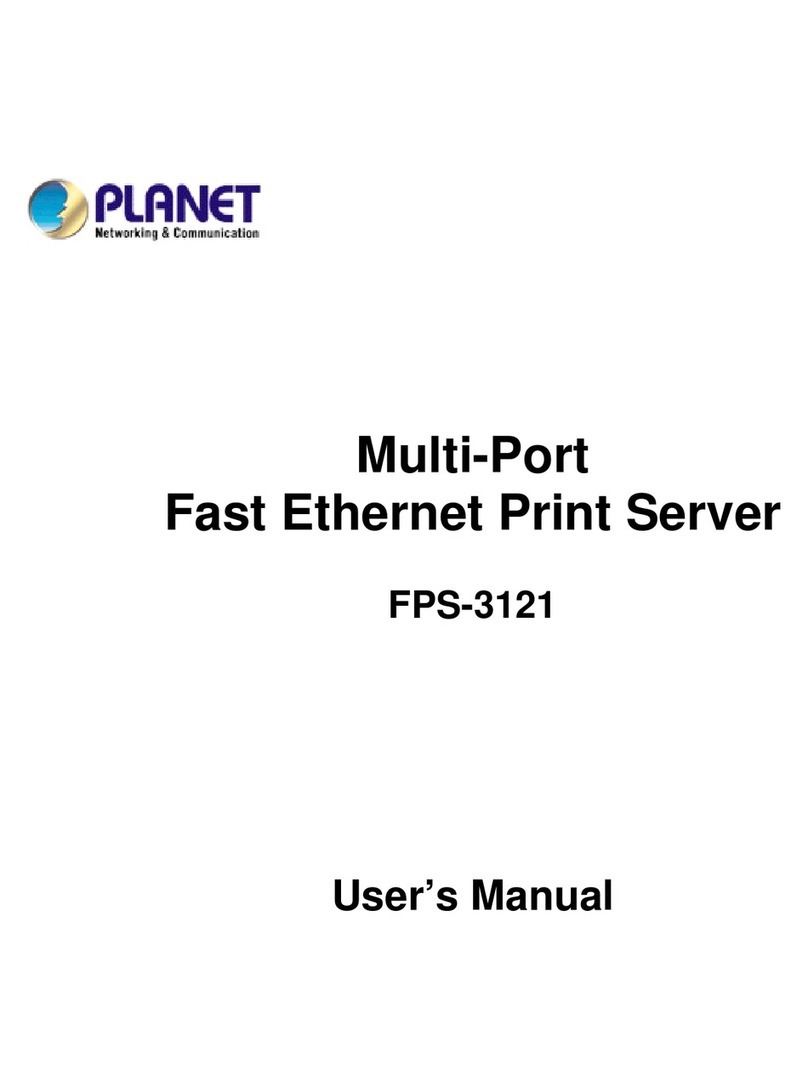 Planet Multi-Port Fast Ethernet Print Server... Manuel utilisateur