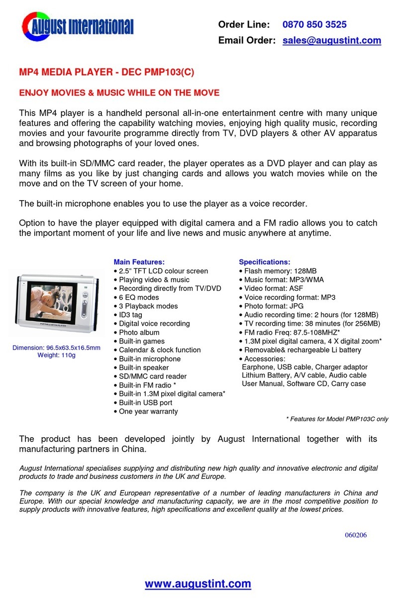 August DEC PMP103С Manuel utilisateur