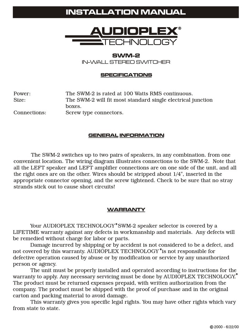 Audioplex SWM-2 Manuel utilisateur