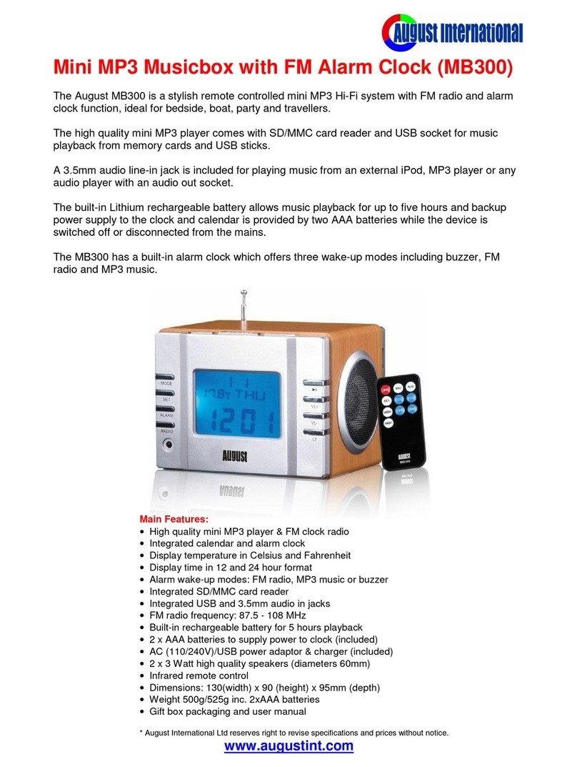 August MB300 Manuel utilisateur August MB300 Manuel utilisateur