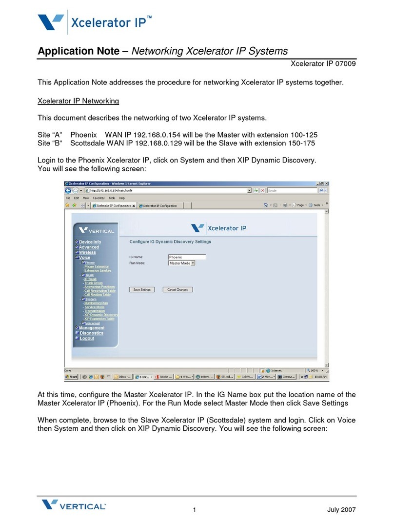 Vertical Xcelerator IP Instructions d'installation et d'utilisation Vertical Xcelerator IP Instructions d'installation et d'utilisation