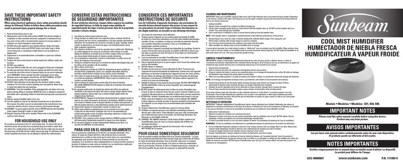 Sunbeam 631 Manuel utilisateur