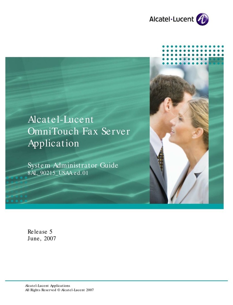 Alcatel-Lucent OmniTouch Fax Server Application Manuel de service