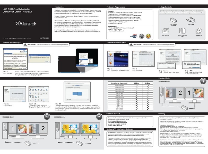 Aluratek AUD200F Manuel utilisateur Aluratek AUD200F Manuel utilisateur