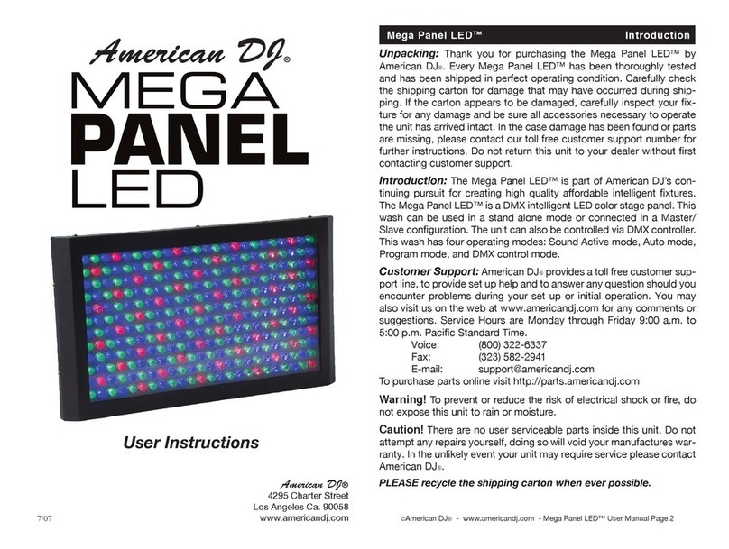 American DJ Mega Panel LED Manuel utilisateur