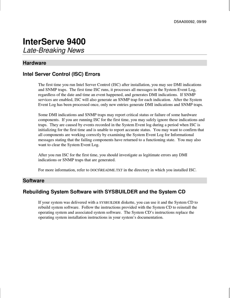 Intergraph InterServe 9400 Manuel utilisateur Intergraph InterServe 9400 Manuel utilisateur