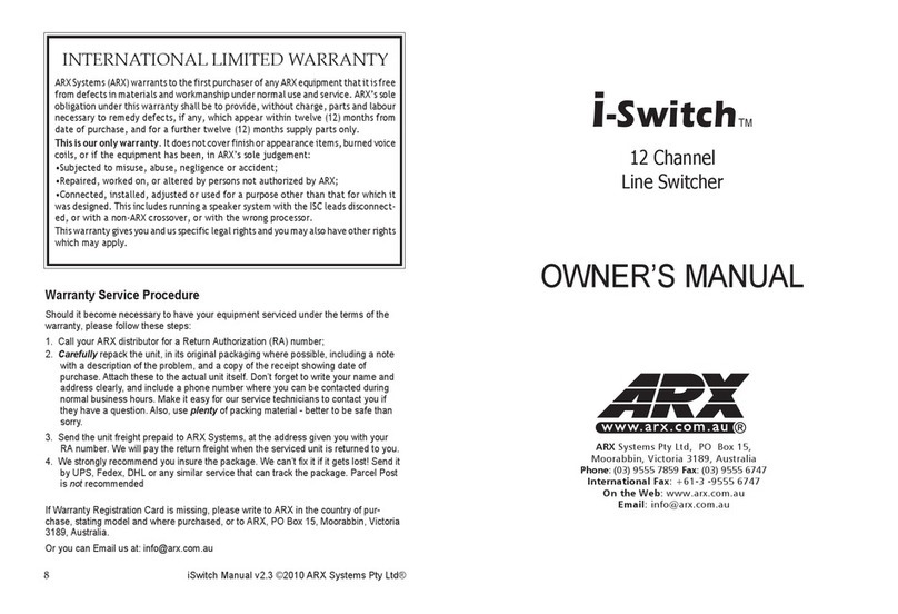 ARX i-Switch Manuel utilisateur