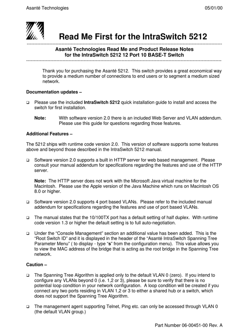 Asante IntraSwitch 5212 Mode d’emploi