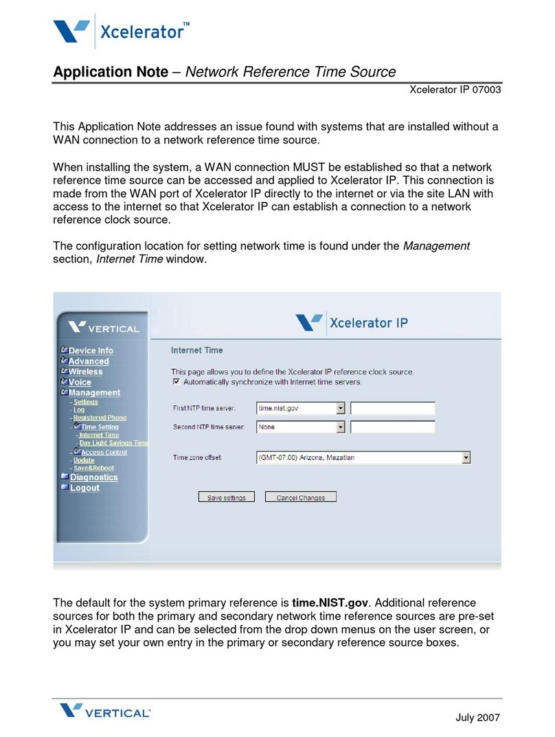 Vertical Xcelerator IP Instructions d'installation et d'utilisation Vertical Xcelerator IP Instructions d'installation et d'utilisation