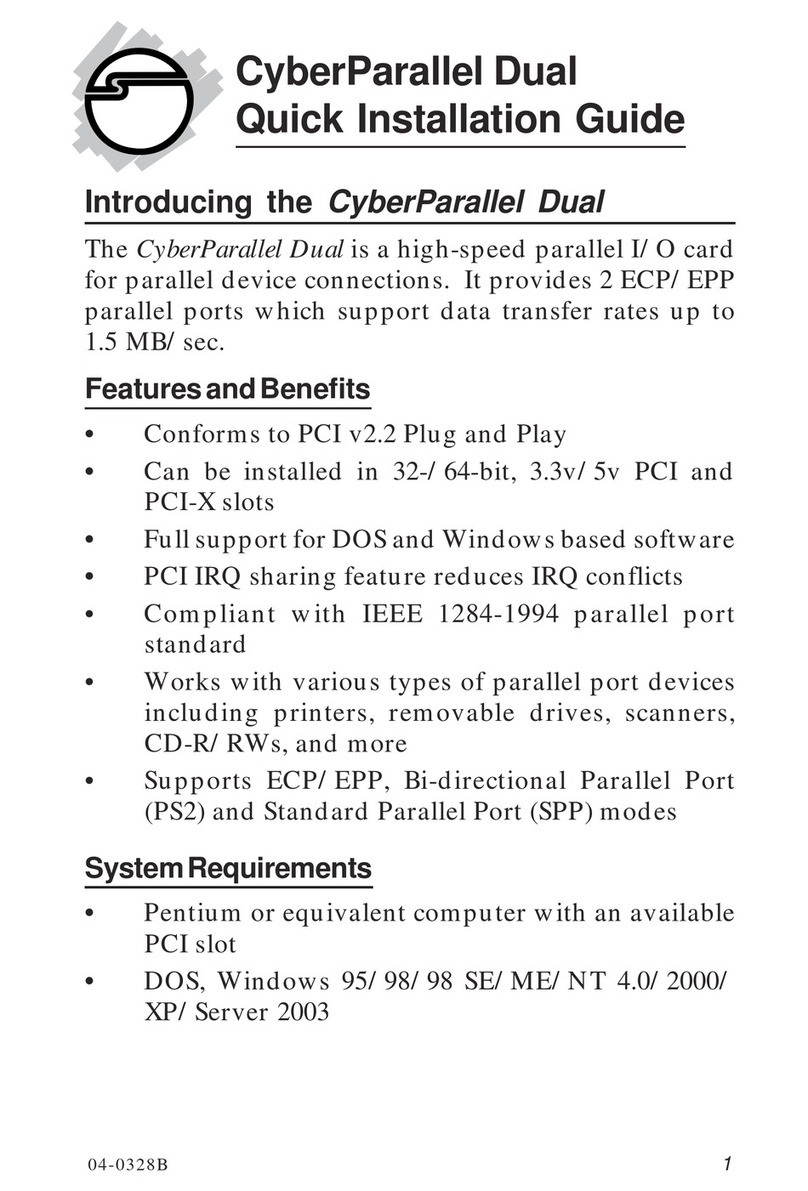 SIIG CyberParallel Dual Manuel utilisateur