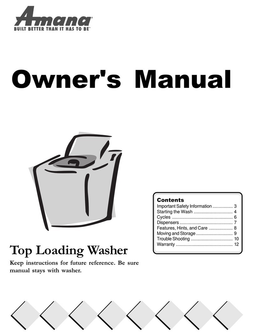 Amana Top Loading Washer Manuel utilisateur