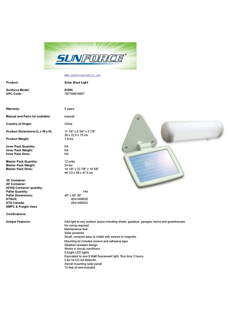 Sunforce 81095 Manuel utilisateur Sunforce 81095 Manuel utilisateur