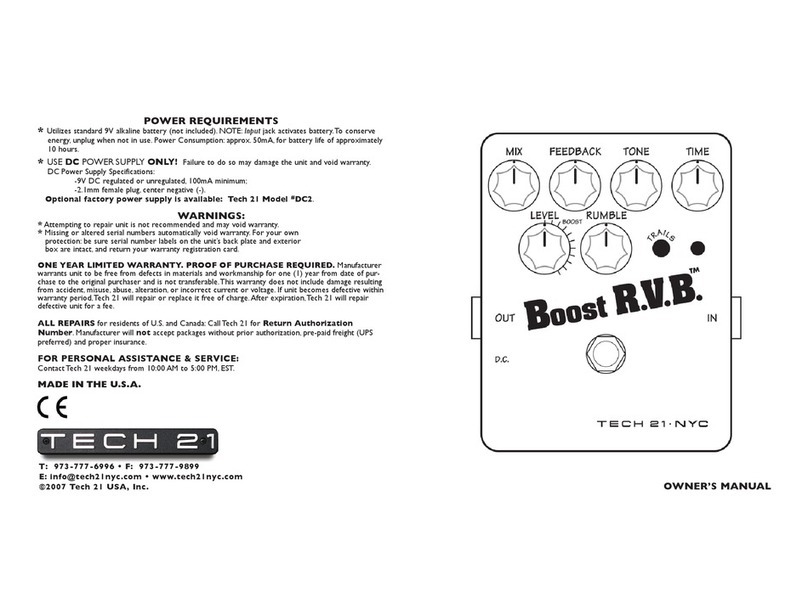 tech21 Boost R.V.B. Manuel utilisateur