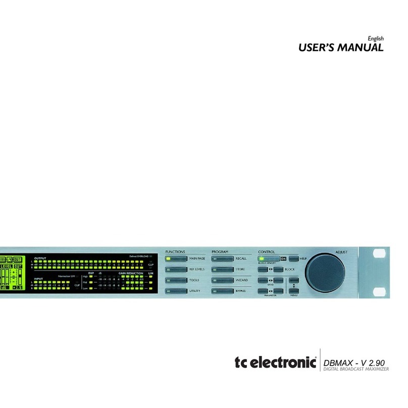 TC Electronic DBMAX-V 2.90 Manuel utilisateur TC Electronic DBMAX-V 2.90 Manuel utilisateur