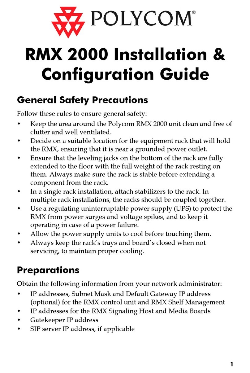 Polycom RMX 2000 Manuel utilisateur Polycom RMX 2000 Manuel utilisateur