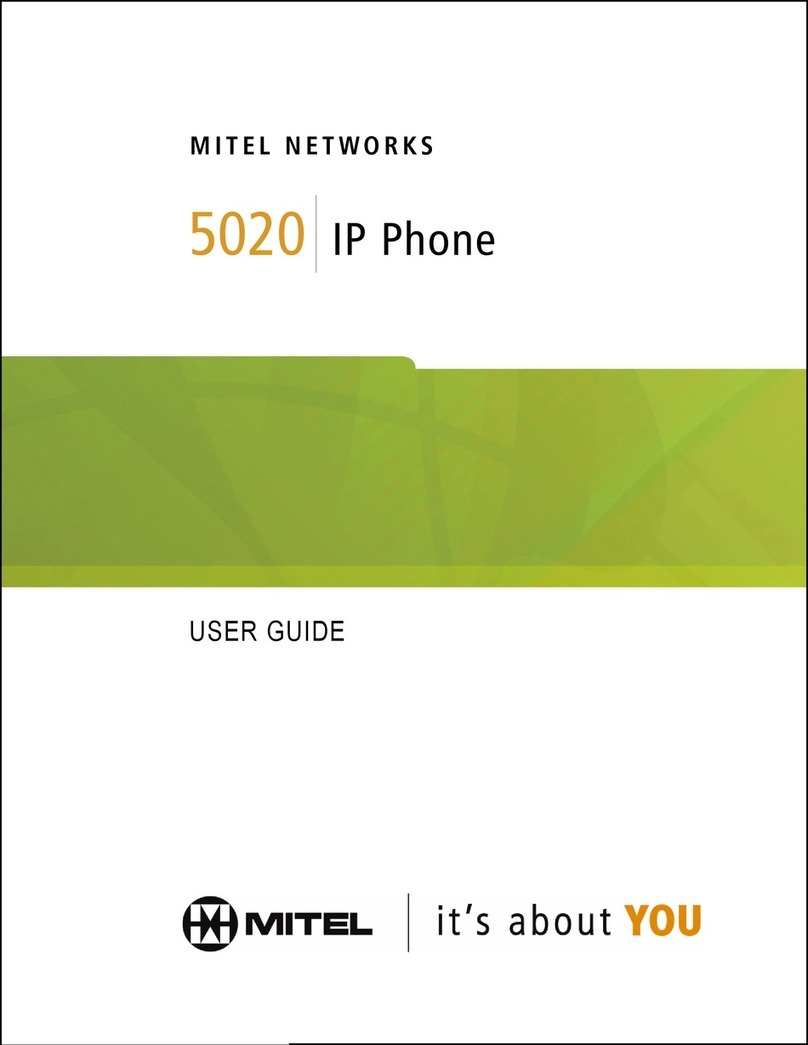 Mitel 5020 Manuel utilisateur Mitel 5020 Manuel utilisateur
