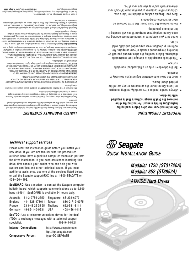Seagate Medalist 1720 Manuel utilisateur