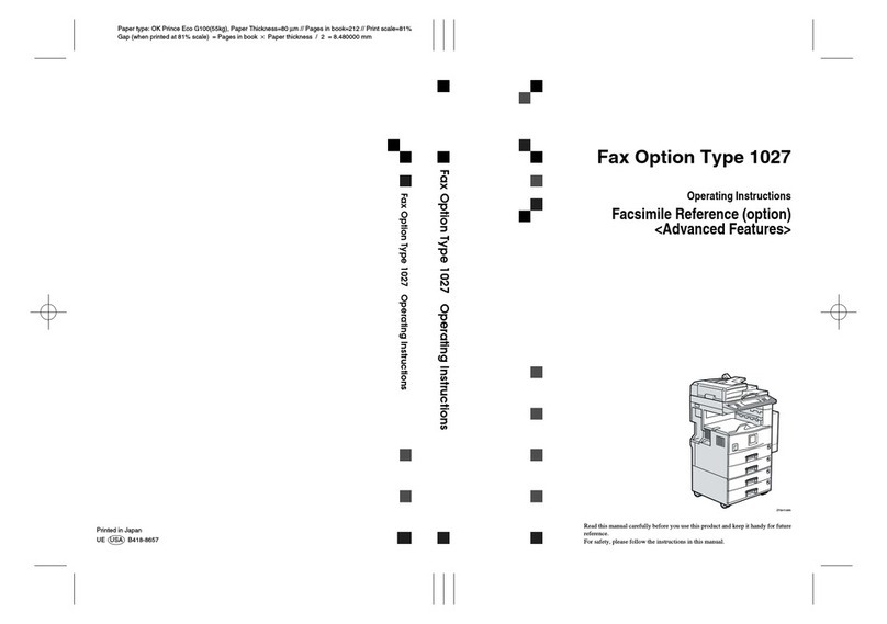 Savin Fax Option Type 1027 Manuel utilisateur