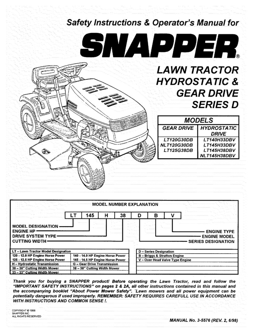 Snapper LT120G30DB Manuel d'exploitation et d'entretien