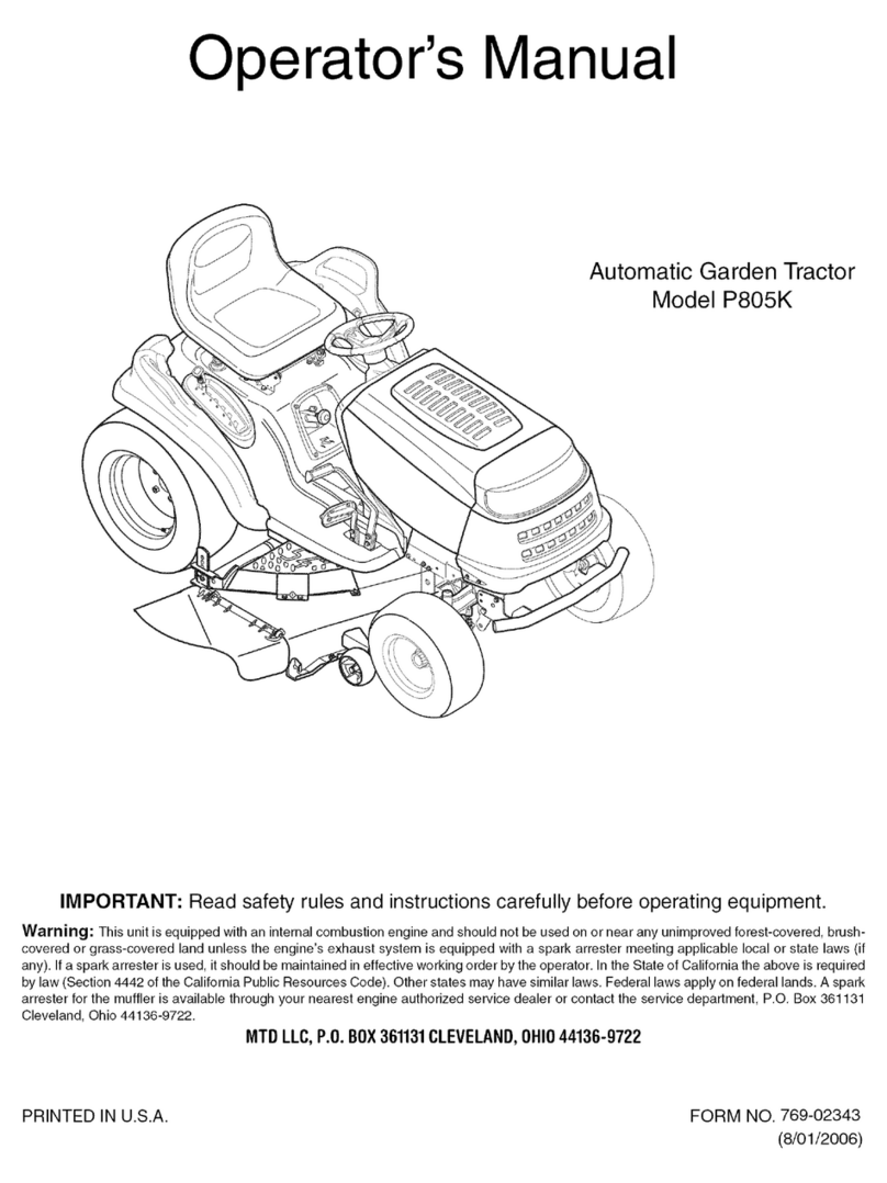 MTD P805K Manuel utilisateur