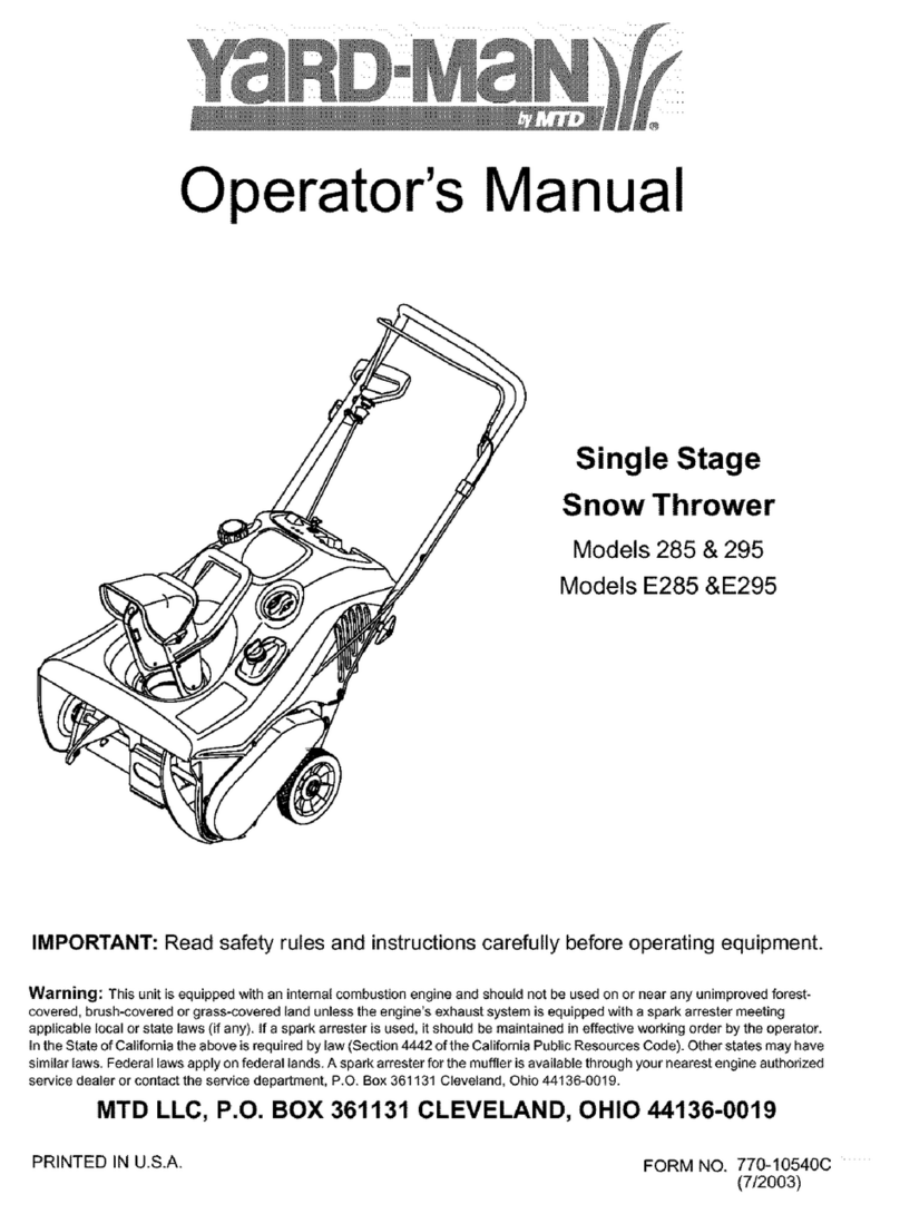 Yard-Man 295 Manuel utilisateur