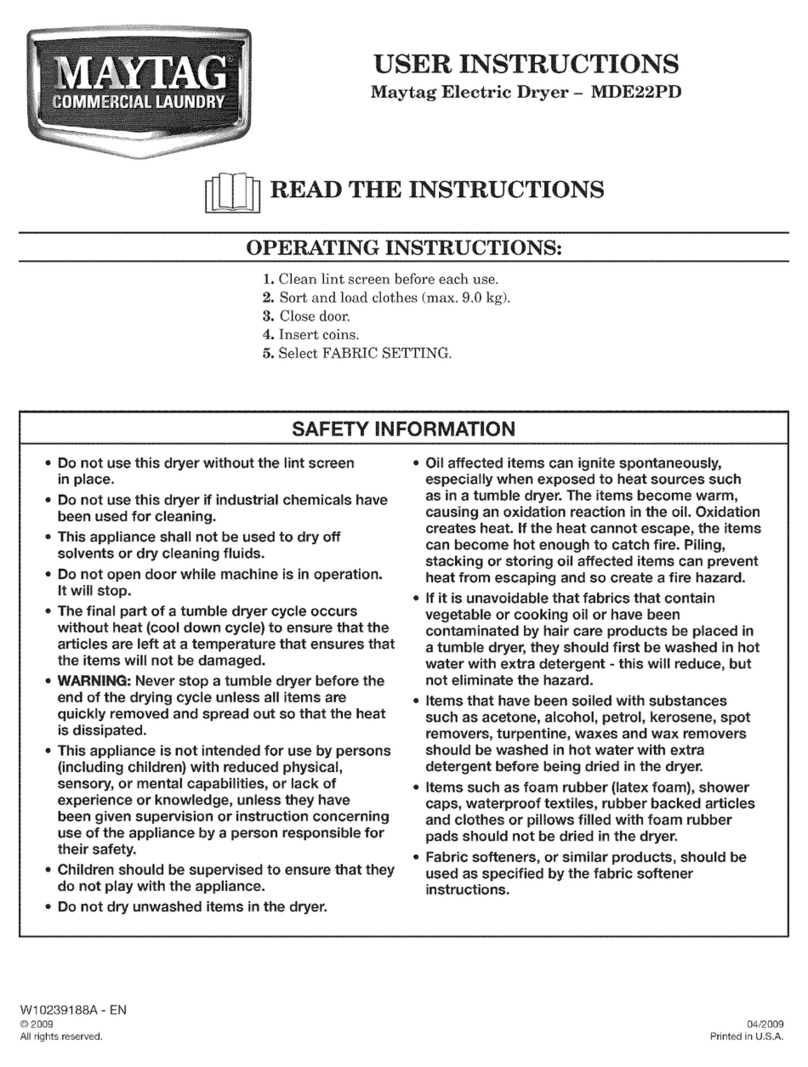Maytag MDE22PD Manuel utilisateur