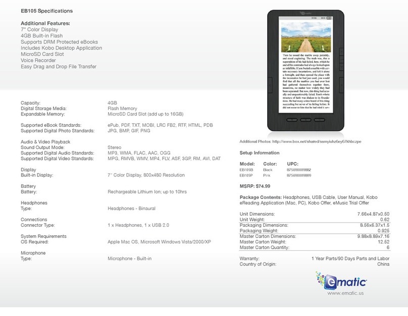 E-matic EB105 Manuel utilisateur