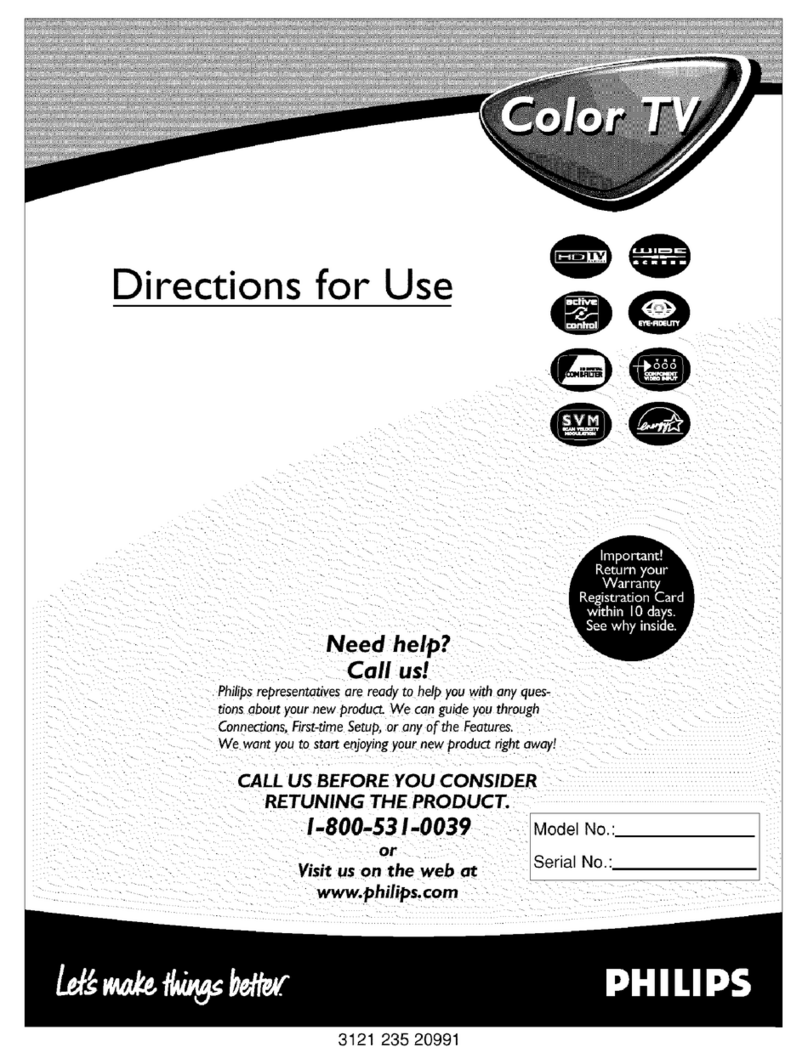 Philips 30 IN WIDESCREEN REAL FLAT HDTV 30PW850H Manuel