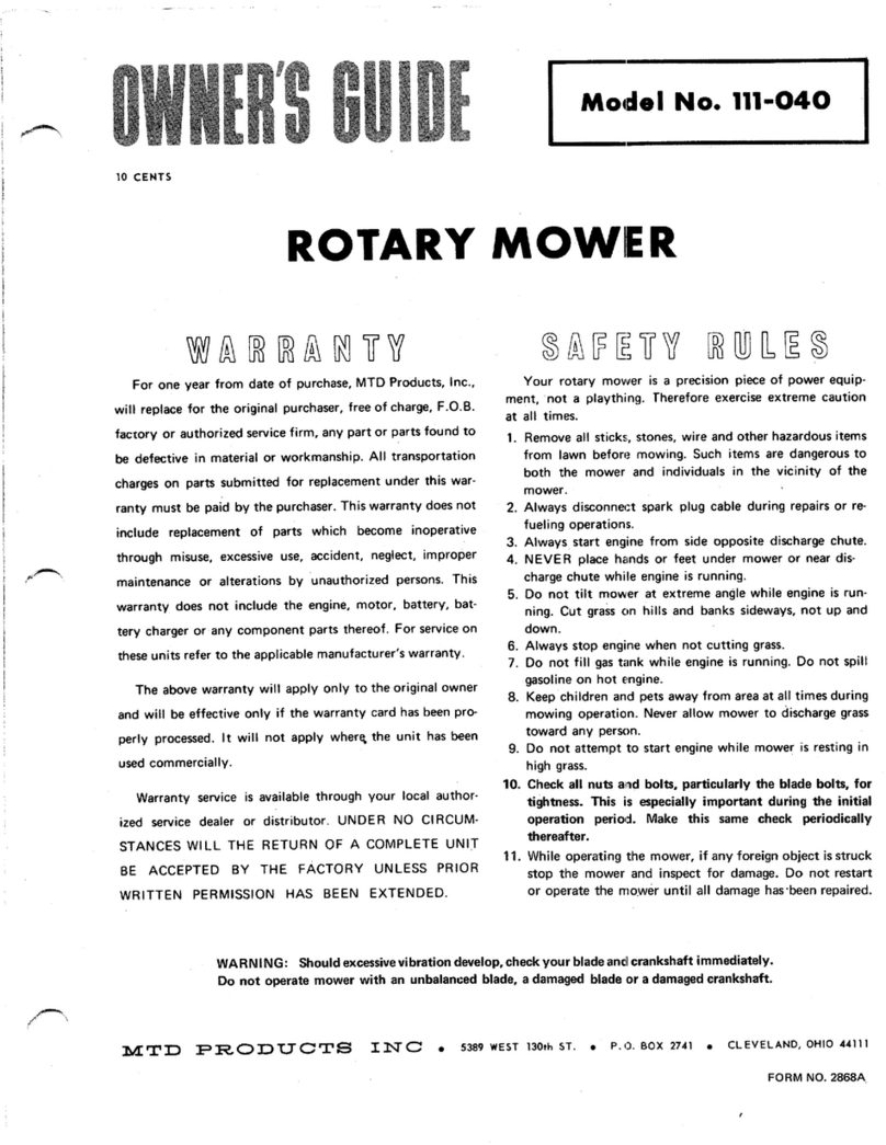 MTD 111-040 Manuel utilisateur