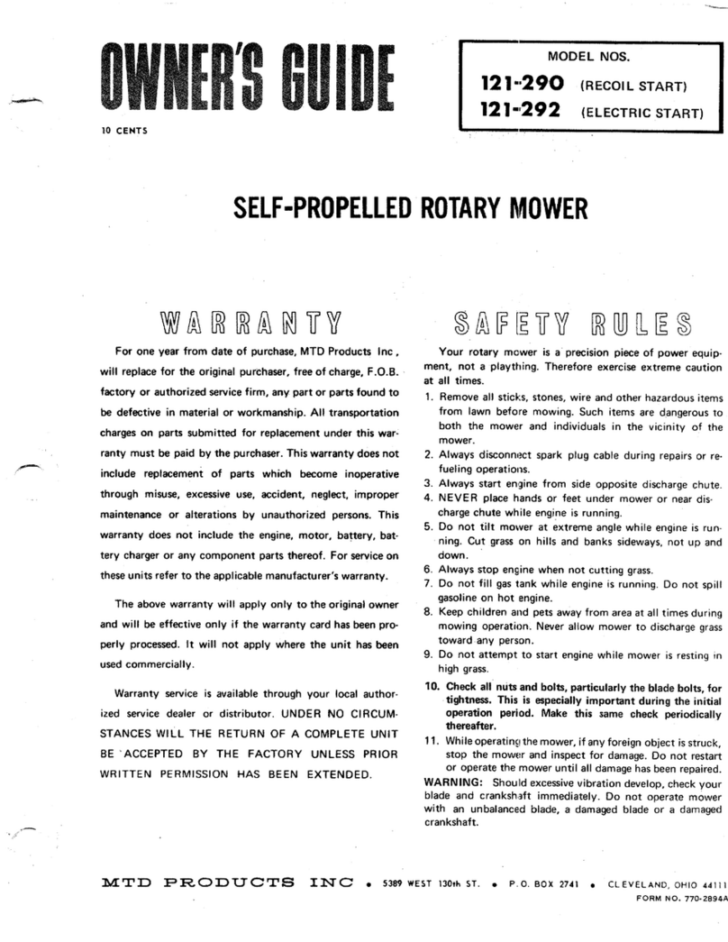 MTD 121-290 Manuel utilisateur