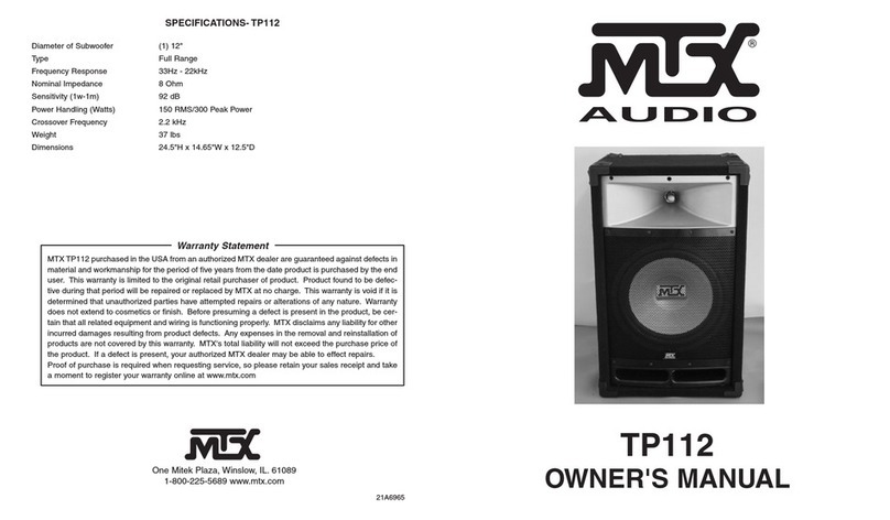 MTX TP112 Manuel utilisateur