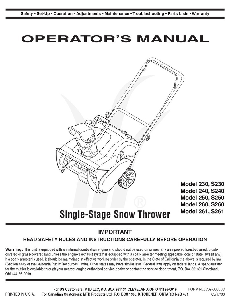 MTD S261 Manuel utilisateur
