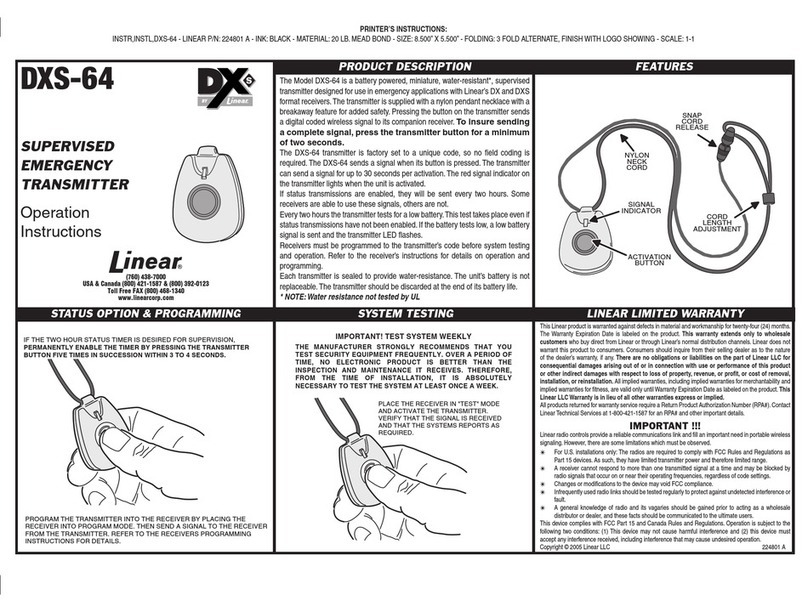 Linear DXS-64 Manuel utilisateur
