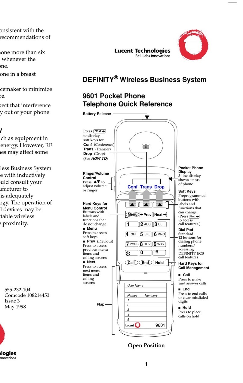 Lucent Technologies DEFINITY 9601 Manuel utilisateur